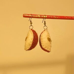 Handmade Apple Slice Earrings
